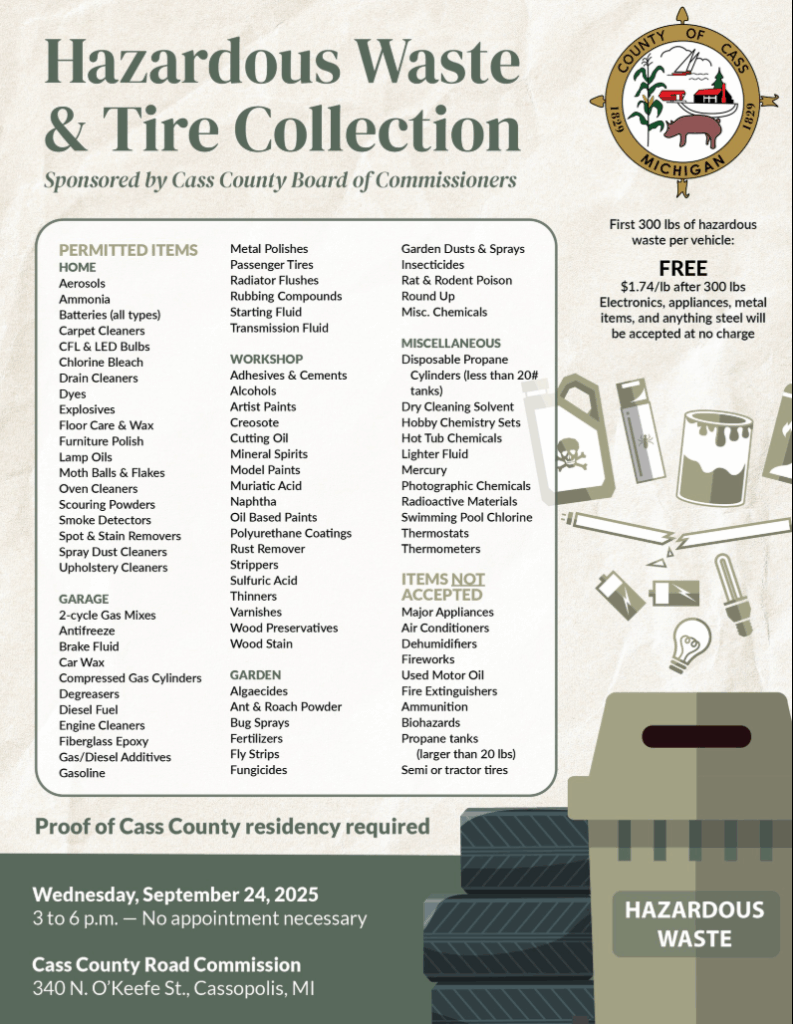 Cass County MI Hazardous Waste Collection 9-24-25
